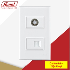 Ổ cắm TV+điện thoại HWDC5P2+HWDC5TEL4+HWDC5SAT Himel