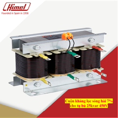 Cuộn kháng lọc sóng hài 7% cho tụ bù 25kvar 450V