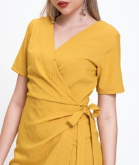Đầm A Tay Ngắn Cột Hông
