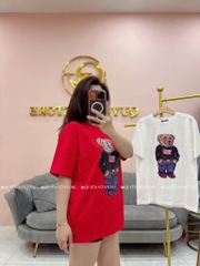 Áo thun gấu teddy - Form rộng dưới 65kg