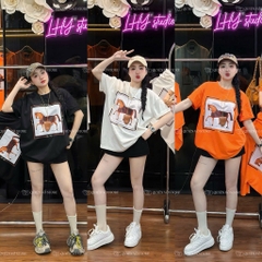 Áo thun ngựa ô vuông - Form rộng dưới 65kg