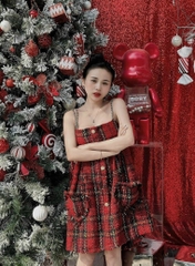 Đầm 2 dây Babydoll đỏ caro