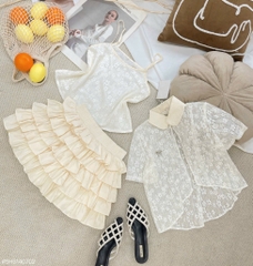 Set áo ren chân váy tầng