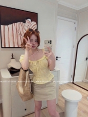 Áo thun cổ u viền bèo lai bèo