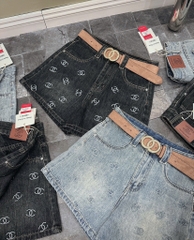 Quần jean đùi Chanel nhí - 2606 - Đậm