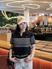 Áo MTG cổ V kẻ ngựa