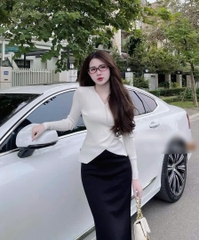 Áo đắp chéo tay dài
