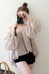 Áo Babydoll voan tơ nude