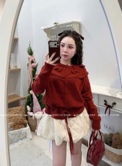 Áo len rút eo bèo nơ