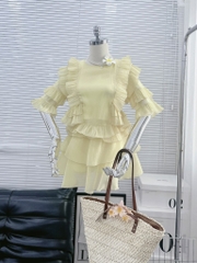 Set tơ Babydoll vàng chanh