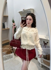 Áo len rút eo bèo nơ