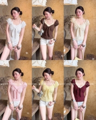 Áo thun set buộc trước