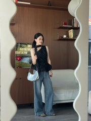 Áo kiểu chéo chấm bi - 783