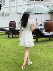 Đầm trắng hoa nổi tay tiên - S