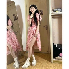 Đầm hoa hồng tà chéo