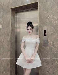Đầm tafta đính hoa ngực