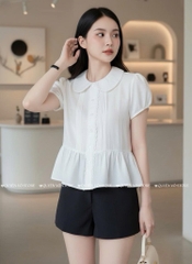 Áo sơ mi babydoll mềm - Trắng 1395