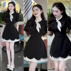 Đầm cách điệu nơ cổ