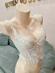 Bra trắng cánh tiên voan bi