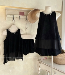 Set bộ áo ren sát nách - 408