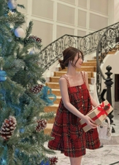 Đầm 2 dây Babydoll đỏ caro