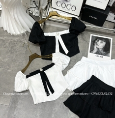 Set Hot Girl nơ ngực kèm tag đá bling