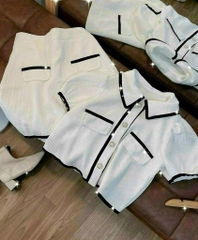 Set áo dạ xố cổ sen