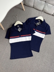 Áo thun cổ bẻ phối màu - Form vừa