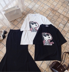 Set áo thun in hình x chân váy đuôi cá