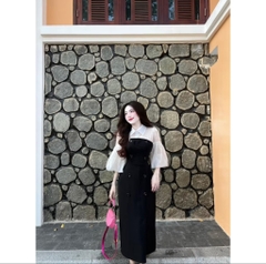 BIGSIZE 55-65kg - Đầm tiểu thư tay phồng thanh lịch
