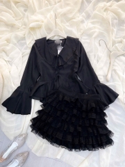 Set tay dài tiểu thư - Đen