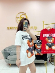 Áo thun gấu Moschino - Form rộng dưới 65kg