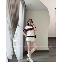 Áo khóa kẻ sọc ngang