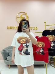 Áo thun cô gái tóc xù mèo