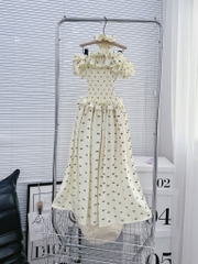 Đầm maxi nơ baby nhún bèo