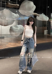 QJ 6108 Quần jean suông