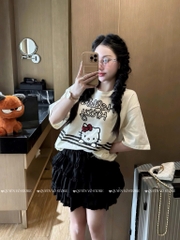 Set áo kitty chân váy tầng - 8527