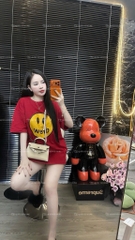 Áo thun mặt cười - Form rộng dưới 65kg