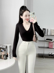 Áo thun bozip cổ tim Hot - Tay dài