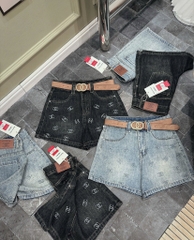 Quần jean đùi Chanel nhí - 2606 - Đậm