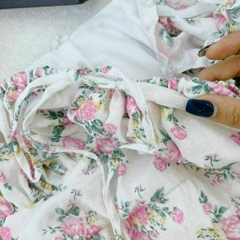 Đầm hoa maxi nhíu ngực xẻ đùi