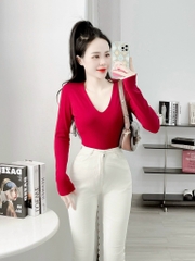 Áo thun bozip cổ tim Hot - Tay dài