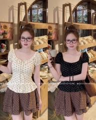 Áo thun cổ u viền bèo lai bèo