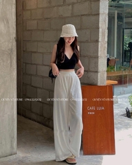 Quần dập li ống rộng