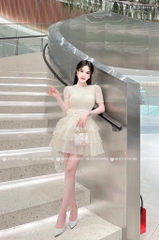 Đầm tua cổ tròn bling