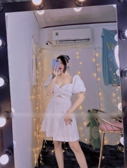 Đầm hở chân ngực dáng ngắn - Bigsize 55-65kg