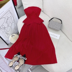 Set áo cúp ngực kèm chân váy midi