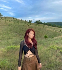 Set áo lước đen bra