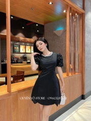 Đầm tay đính bướm