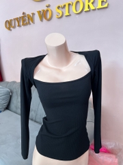 Áo thun cổ vuông tay dài